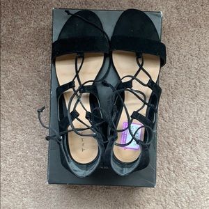 Tahari Women's Black Camden Lace-up Sandal